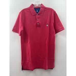 Robert Graham Men’s Short Sleeve Pique Knit Polo Magenta Pink Size Small NWT